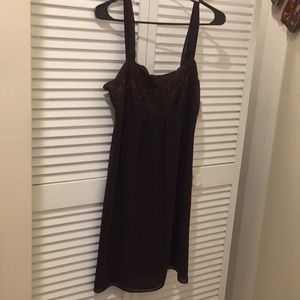 Bandolino knee length brown dress with embroidery